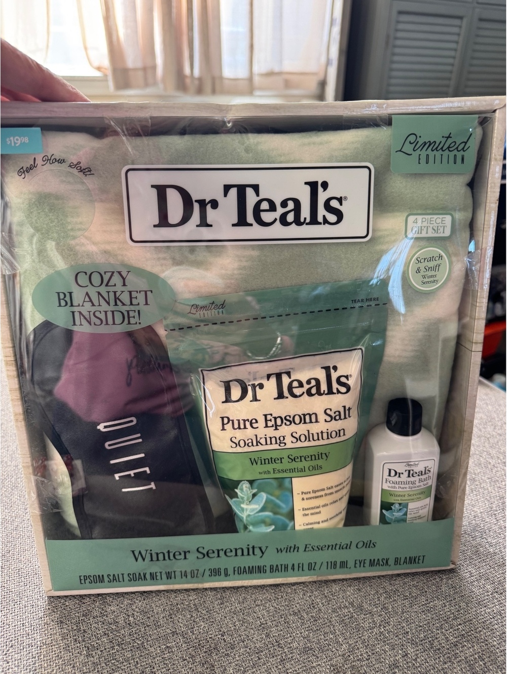 Dr Teal's Winter Serenity Pure Epsom Salt Soaking Solution Gift Set with Cozy F-